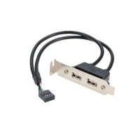 Montagem em painel dupla USB 2.0 A fêmea para cabo de encabeçamento de 9 pinos